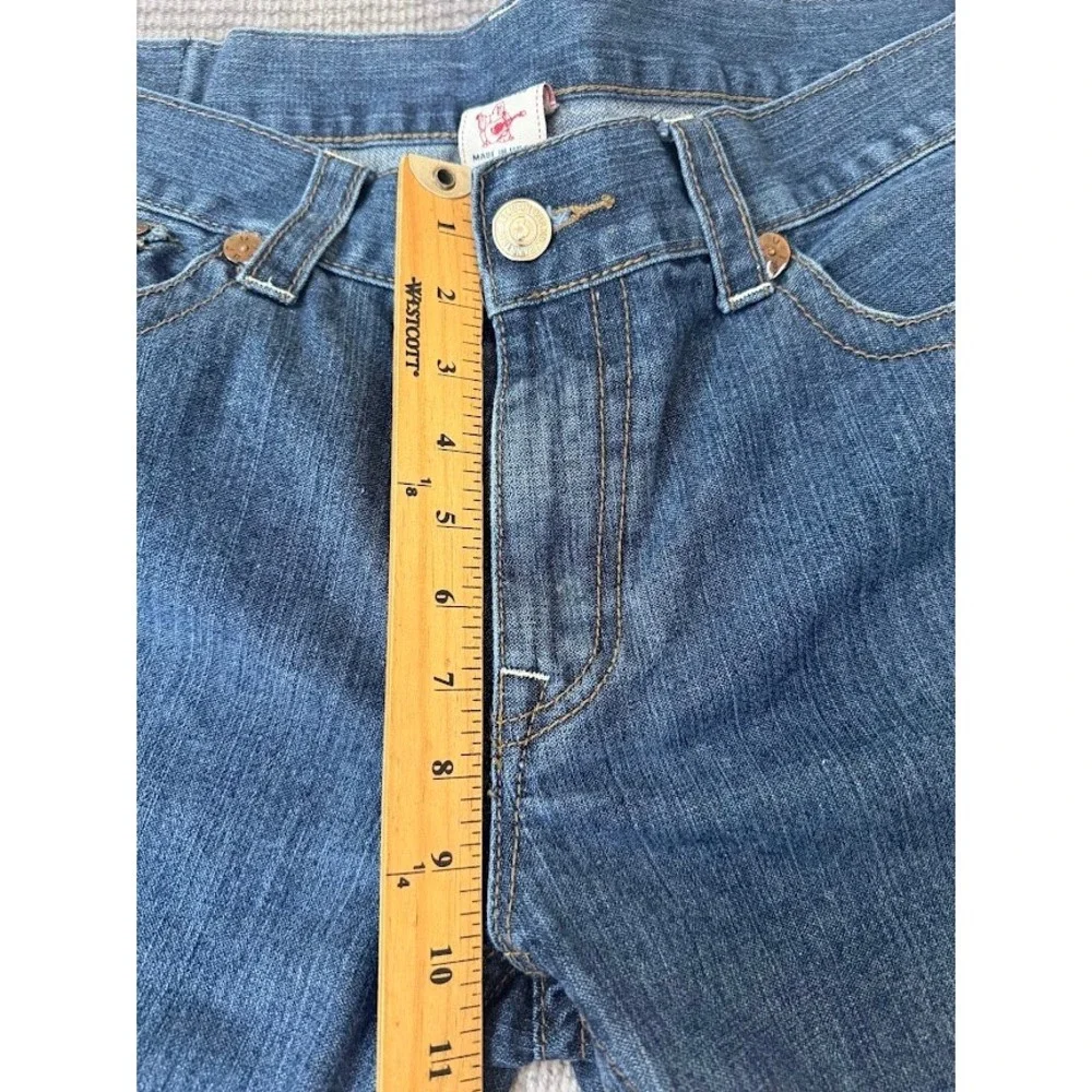 True Religion Ricky Mens Straight Leg Jeans Blue Denim Flap Pocketed Size 40X32.
